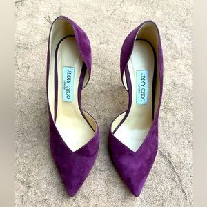 Jimmy Choo Plum Suede Heels - Size 38
